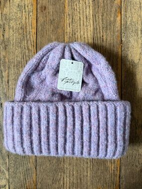 NWT Fee People Coastline Beanie Blended Lavender-Pink Cozy Knit Hat